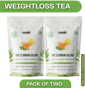 zidella herbals weight loss green tea-enrich with lemongrass chamomilepeppermintrosehibiscus chamomile green tea pouch 2 x 100 g
