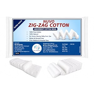zig zag surgical cotton 500g  pack of 1  highly absorbent non-sterile medical dressing material  soft absorbent cotton for makeup remover amp beauty care wound dressing first aid clinic hospital amp personal hygiene