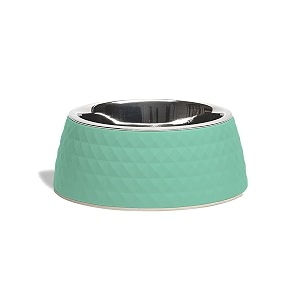 zigly lifestyle pet food bowl  dog bowl for medium dogs amp cats  bpa-free melamine bowl for dogs with removable stainless steel  anti-skid dog food bowl - 800ml green