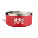 Zigly Lifestyle Double Walled Stainless Steel Dog Bowl for Small Breeds | Insulated Food &amp; Water Bowl with Anti-Skid Base | Rust-Resistant &amp; Easy to Clean | 740ml | Red | Small