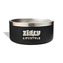 Zigly Lifestyle Double Walled Stainless Steel Dog Bowl for Large Breeds | Insulated Food &amp; Water Bowl with Anti-Skid Base | Rust-Resistant &amp; Easy to Clean | 2000ml | Black | Large