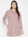 Zigo Women Woven Round Neck Purple Sweater