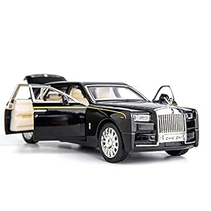 132 rolls royce phantom toy car metal pull back diecast car with openable door and sound light gifts toys for kids dc rolls royce phantoma 132 box black