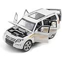 Exclusive Alloy Metal Pull-Back Die-cast Car 1:32 Pazero Diecast Metal Pullback Toy Car with Openable Doors and Light, Music Boys Gifts Toys for Kids (DC PAZERO Metal 1:32), White