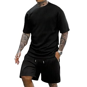 zilcon men39s 2 pieces outfits casual quarter zip polo shirt and shorts set athletic jogging summer tracksuit