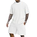 Zilcon Men's 2 Pieces Outfits Casual Quarter Zip Polo Shirt and Shorts Set Athletic Jogging Summer Tracksuit