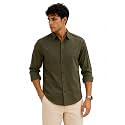 Zilcon Men39s Solid Coffee Brown Casual Cotton