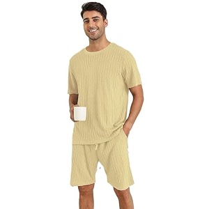 zilcon mens pajama sets short sleeve t shirts 2 piece shorts lounge sets pj summer sleepwear