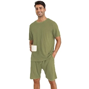 zilcon mens pajama sets short sleeve t shirts 2 piece shorts lounge sets pj summer sleepwear