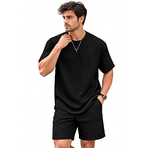 zilcon mens pajama sets short sleeve t shirts 2 piece shorts lounge sets pj summer sleepwear