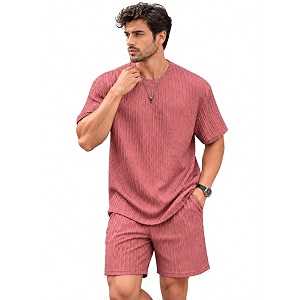 zilcon mens pajama sets short sleeve t shirts 2 piece shorts lounge sets pj summer sleepwear