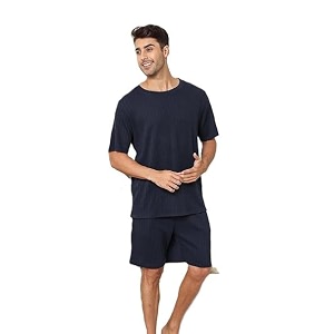 zilcon mens pajama sets short sleeve t shirts 2 piece shorts lounge sets pj summer sleepwear