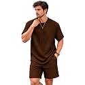 Zilcon Mens Pajama Sets Short Sleeve T Shirts 2 Piece Shorts Lounge Sets PJ Summer Sleepwear
