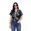 Zilcon Women39s Cotton Printedshort Tops for Woman