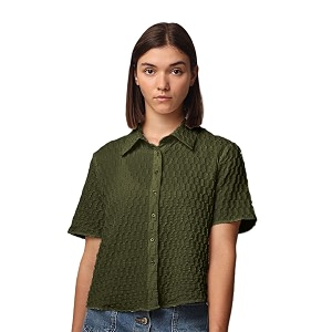 Zilcon Womens Half Sleeve Button Down Women