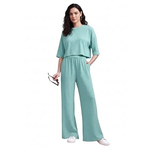 Zilcon Women Bricks Wool 2 Piece Sets