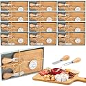 Ziliny 12 Sets Baby Shower Prizes Mini Charcuterie Board, Bamboo Color