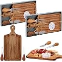 Ziliny 2 Sets Baby Shower Prizes Mini Charcuterie Board, Acacia Color