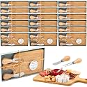 Ziliny 24 Sets Baby Shower Prizes Mini Charcuterie Board, Bamboo Color