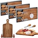 Ziliny 3 Sets Baby Shower Prizes Mini Charcuterie Board, Acacia Color