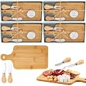 Ziliny 4 Sets Baby Shower Prizes Mini Charcuterie Board, Bamboo Color