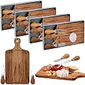 Ziliny 4 Sets Baby Shower Prizes Mini Charcuterie Board, Acacia Color