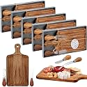 Ziliny 5 Sets Baby Shower Prizes Mini Charcuterie Board, Acacia Color