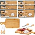 Ziliny 6 Sets Baby Shower Prizes Mini Charcuterie Board, Bamboo Color
