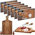 Ziliny 6 Sets Baby Shower Prizes Mini Charcuterie Board, Acacia Color