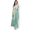 Zima Leto Women39s Green Floral Strappy Maxi