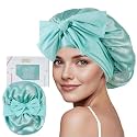 ZIMASILK 100% Mulberry Silk Bonnet for Sleeping Women Long Hair, Mint Green