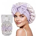 ZIMASILK 100% Mulberry Silk Bonnet for Sleeping Women Long Hair, Lilac