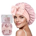 ZIMASILK 100% Mulberry Silk Bonnet for Sleeping Women Long Hair, Blush
