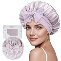 ZIMASILK 100% Mulberry Silk Bonnet for Sleeping Women Long Hair, Purple