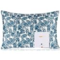 ZIMASILK 100% Pure Mulberry Silk Pillowcase for Hair and Skin Health,Both Sides 19 Momme Silk Floral Print,1pc (Standard 20''x26'',Blue Leaves)