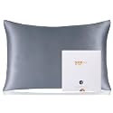 ZIMASILK 100% Pure Mulberry Silk Pillowcase for Hair and Skin Health,Soft and Smooth,Both Sides Premium Grade 6A Silk,600 Thread Count,with Hidden Zipper,1pc(Standard 20''x26'',Slate Blue)