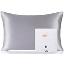 ZIMASILK 100% Pure Mulberry Silk Pillowcase for Hair and Skin Health,Soft and Smooth,Both Sides Premium Grade 6A Silk,600 Thread Count,with Hidden Zipper,1pc (King 20''x36'',Silver Grey)