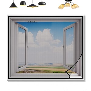 36x48 inch-3x4 ft pack 2 colour black pre-stitched windows mosquito net insect net adhesive with hook and loop for window framewooden frame highly durable and safe