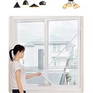 60x120 inch-5x10 ft pack 1 colour white pre-stitched windows mosquito net insect net adhesive with hook and loop for window framewooden frame highly durable and safe