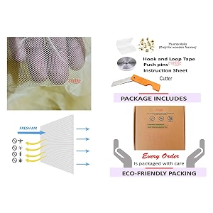 60x84 inch-5x7 ft pack 3 colour cream pre-stitched windows mosquito net insect net adhesive with hook and loop for window framewooden frame highly durable and safe