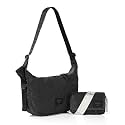 ZIMEGO Basic Crescent Crossbody Hobo Bag with Mesh Zipper Pocket