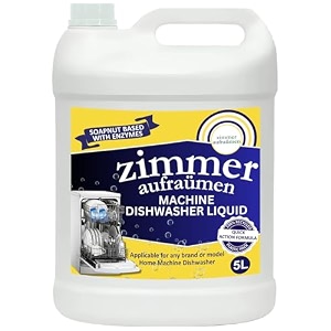 zimmer aufraumen dishwasher machine detergent liquid  compatible with any dishwasher machine  soapnut amp enzymes based 5l
