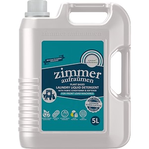 zimmer aufraumen laundry liquid detergent 5l - matic low foam detergent for front amp top load  extra power enzyme powered stain removal  madurai jasmine fragrance  5l front amp top load low foam