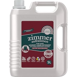 zimmer aufraumen laundry liquid detergent 5l - matic high foam detergent for top load machine  extra power enzyme powered stain removal  madurai jasmine fragrance  5l top load high foam