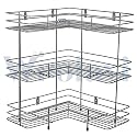 L Shaped Corner Stainless Steel Stand Triple Shelf, Multipurpose Storage Rack/Shelf for Kitchen and Bathroom. (3 Layer)