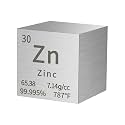 Zinc Cube Metal Density Cubes Pure Metal High Density Element Cube for Element Collections Lab Experiment Periodic Table Collection DIY Teacher Science Creative Gift（Zinc，1 Inch）