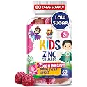 Zinc Gummies for Kids - Chewable Zinc Gummy Supplement for Children Immune Support - Low Sugar Natural Antioxidant Non-GMO Vitamin Chewables for Toddlers & Teens - 60 Gummies