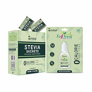 zindagi stevia sachets amp liquid drops  natural sugar subsitute stevia  combo pack