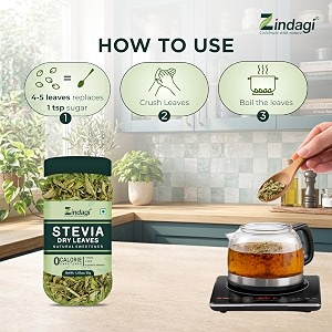 zindagi stevia dry leaves  zero calorie amp sugar free stevia leaf  pack of 30