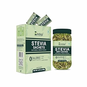 zindagi stevia dry leaves amp stevia sachets  stevia sugar free amp zero clorie sweetener  stevia combo pack